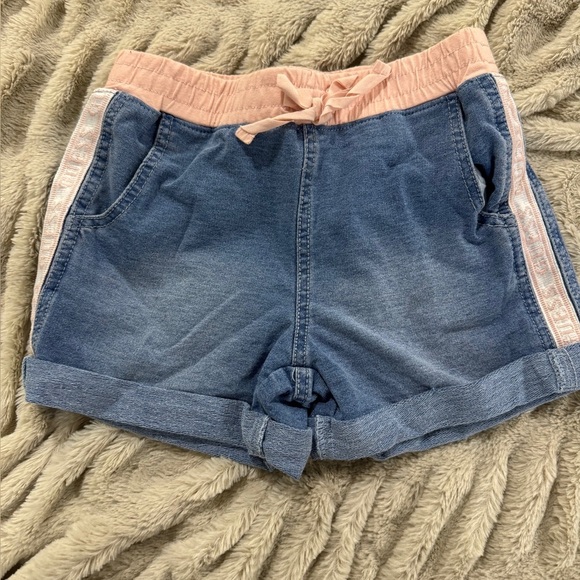 Guess Other - NWOT GUESS Girls’ Denim Shorts with Pink Waistband and Side Logo Trim | Size 8
